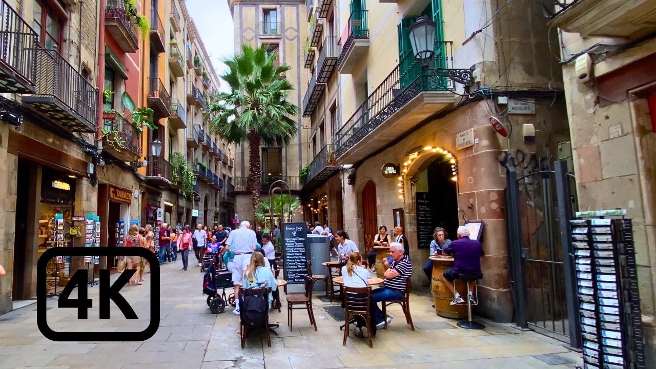Spain 4K [Walking Tour] Barcelona — El Born District
