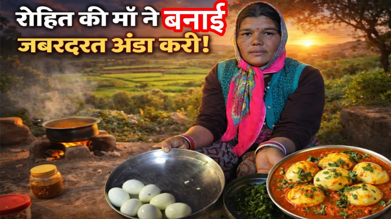 रोहित की माँ ने बनाई जबरदस्त अंडा करी  😋 आप भी देख कर चोक जाओगे! 😋