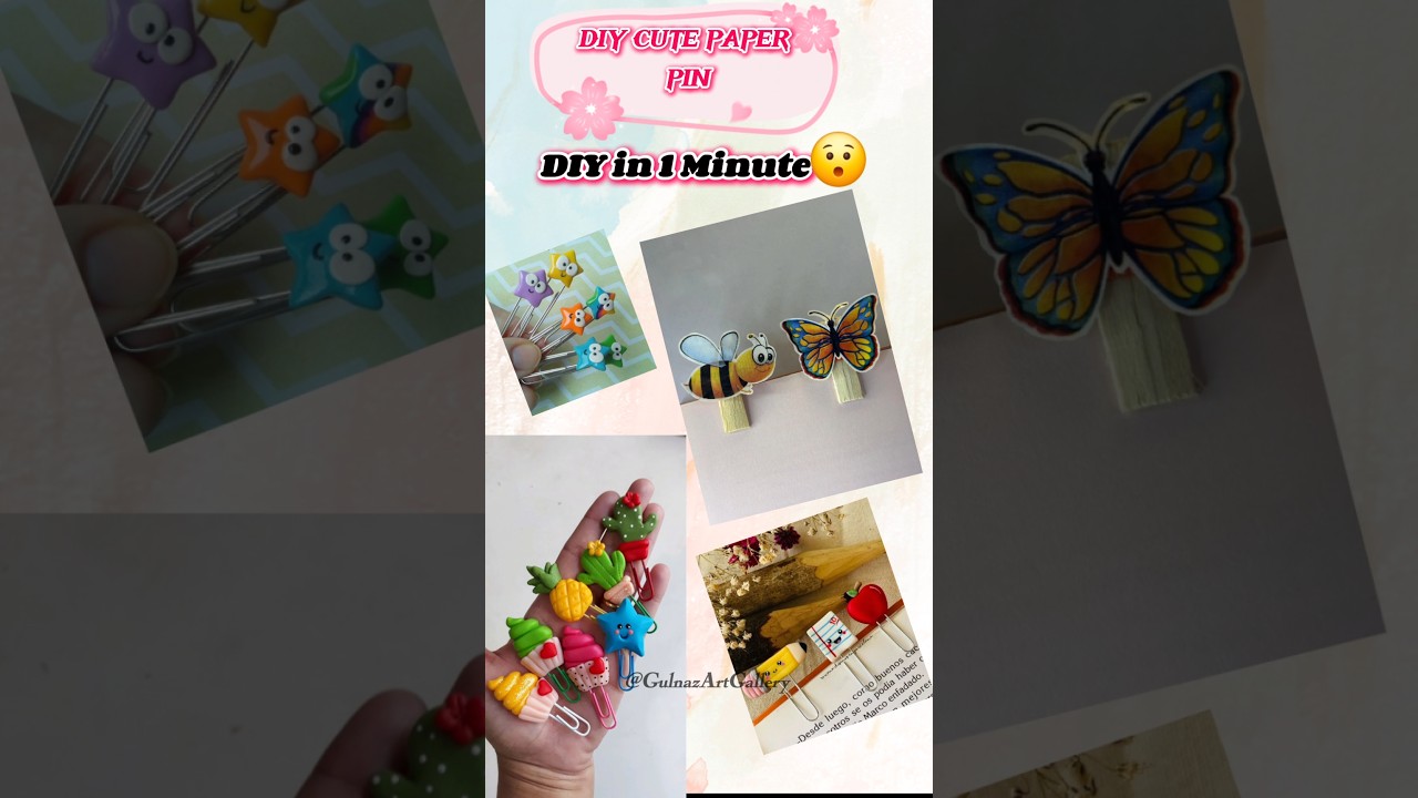 DIY Cute Paper Pins | Easy & Adorable Paper Clips Ideas for Kids & Journaling #shorts #paperpincraft