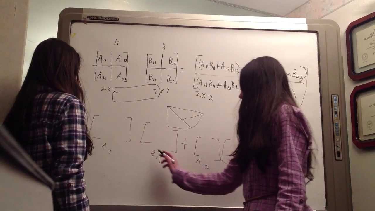 Multiplicaci&oacute;n de matrices por bloques. Algebra Lineal