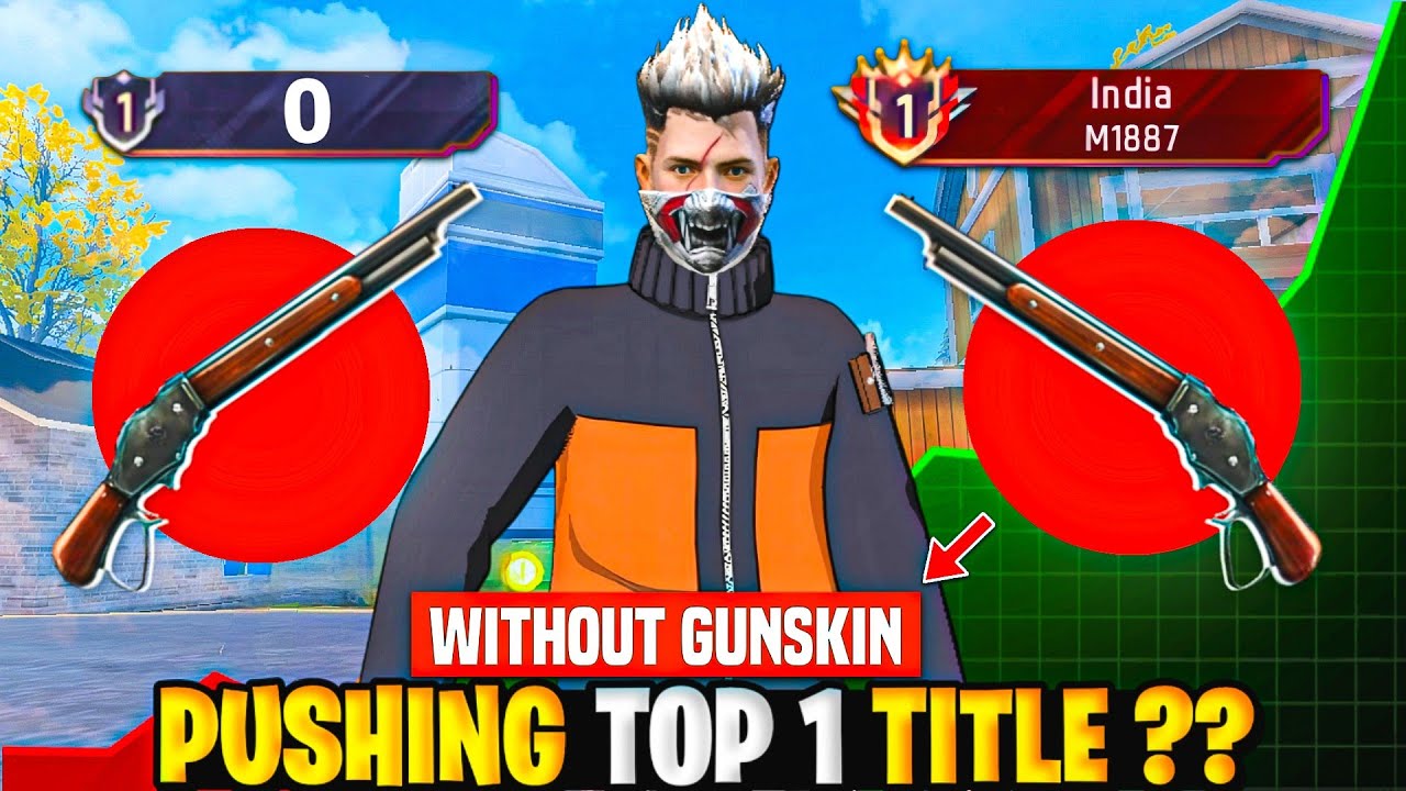 Pushing Top 1 Title in : USELESS SHOTGUN 🔫 ( M1887 ) 🤯 | Without Gunskin ☠️ - Garena free fire 