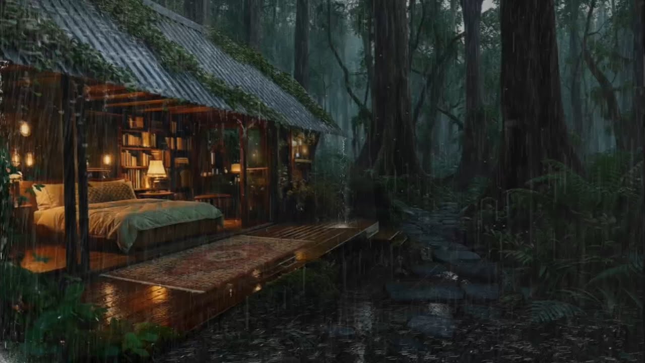 Gentle Night Rain in the Deep Forest 🌲 | Relax & Deep Sleep