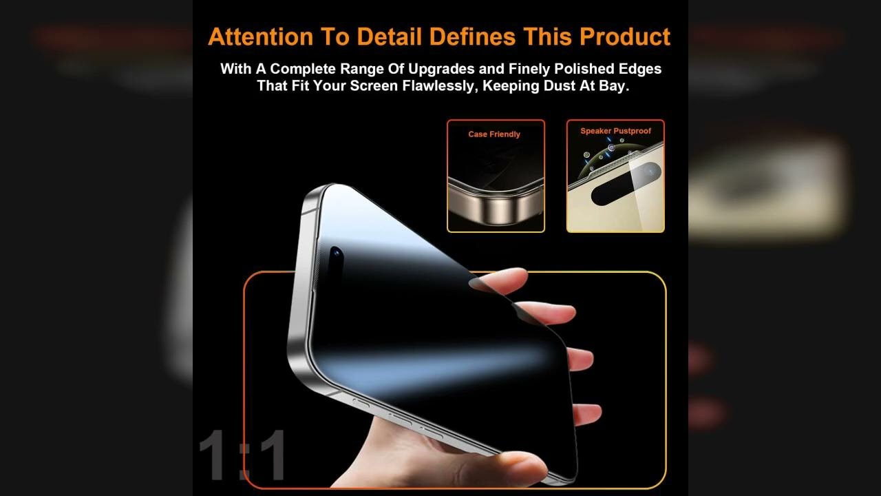 Review: OneFish 2 Pack Privacy Screen Protector for iPhone 16 Pro Max - 4-Way 360&deg; Anti-Spy Te...
