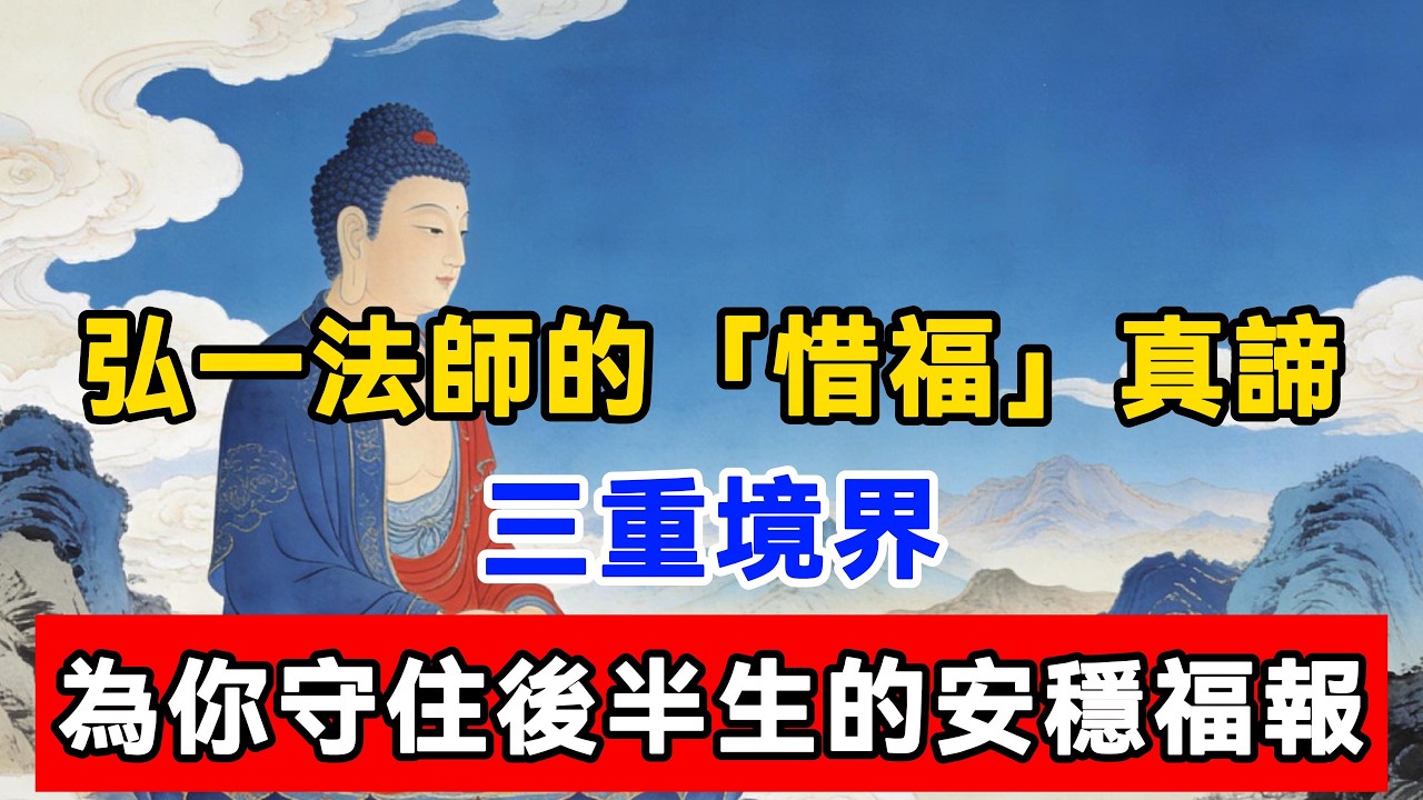 弘一法師的「惜福」真諦，三重境界為你守住後半生的安穩福報！#佛陀#佛學#佛教#禪修#佛法智慧#佛教故事#佛教文化#佛學知識 #佛學智慧 #明月禅心