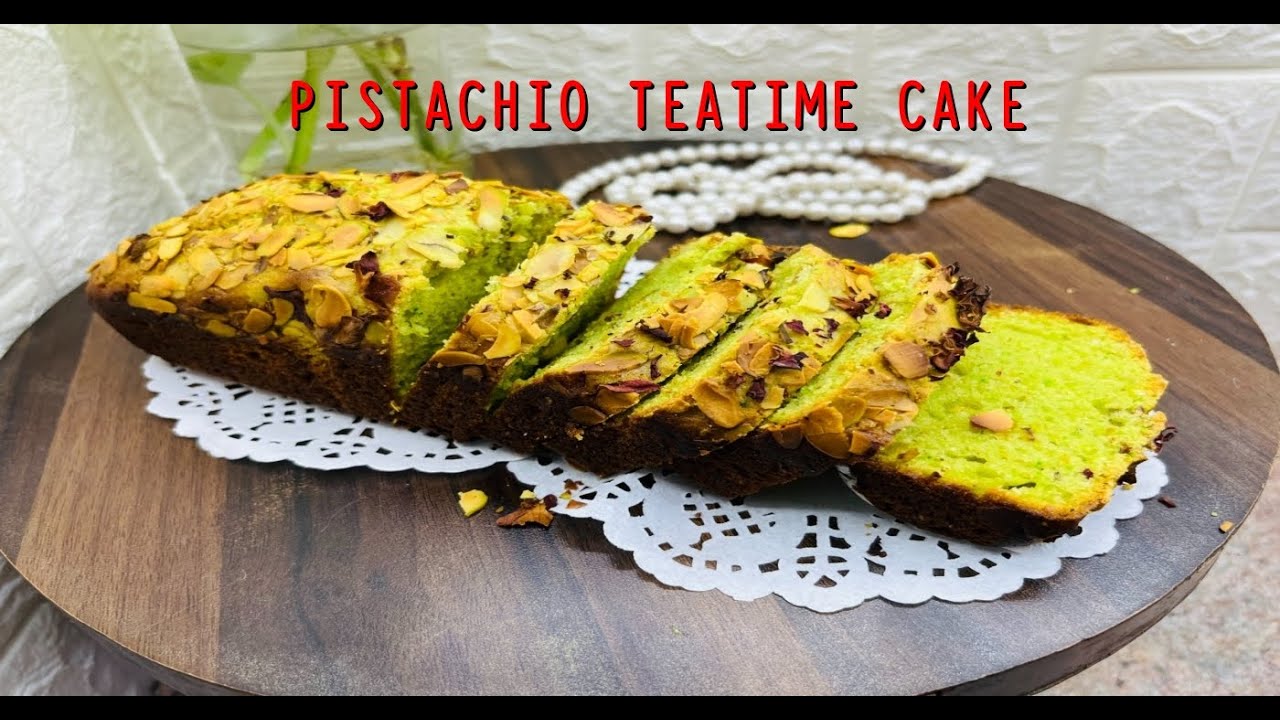 Pistachio Teatime Cake | Eggless Tea Time Cake | Rose n Pistachio Loaf Cake | Easy TeaTime Cake home