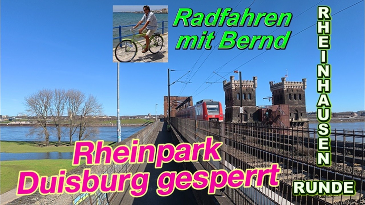 Rheinhausen Rad-Runde    -  6,15 Rheinpegel -  Rheinpark gesperrt