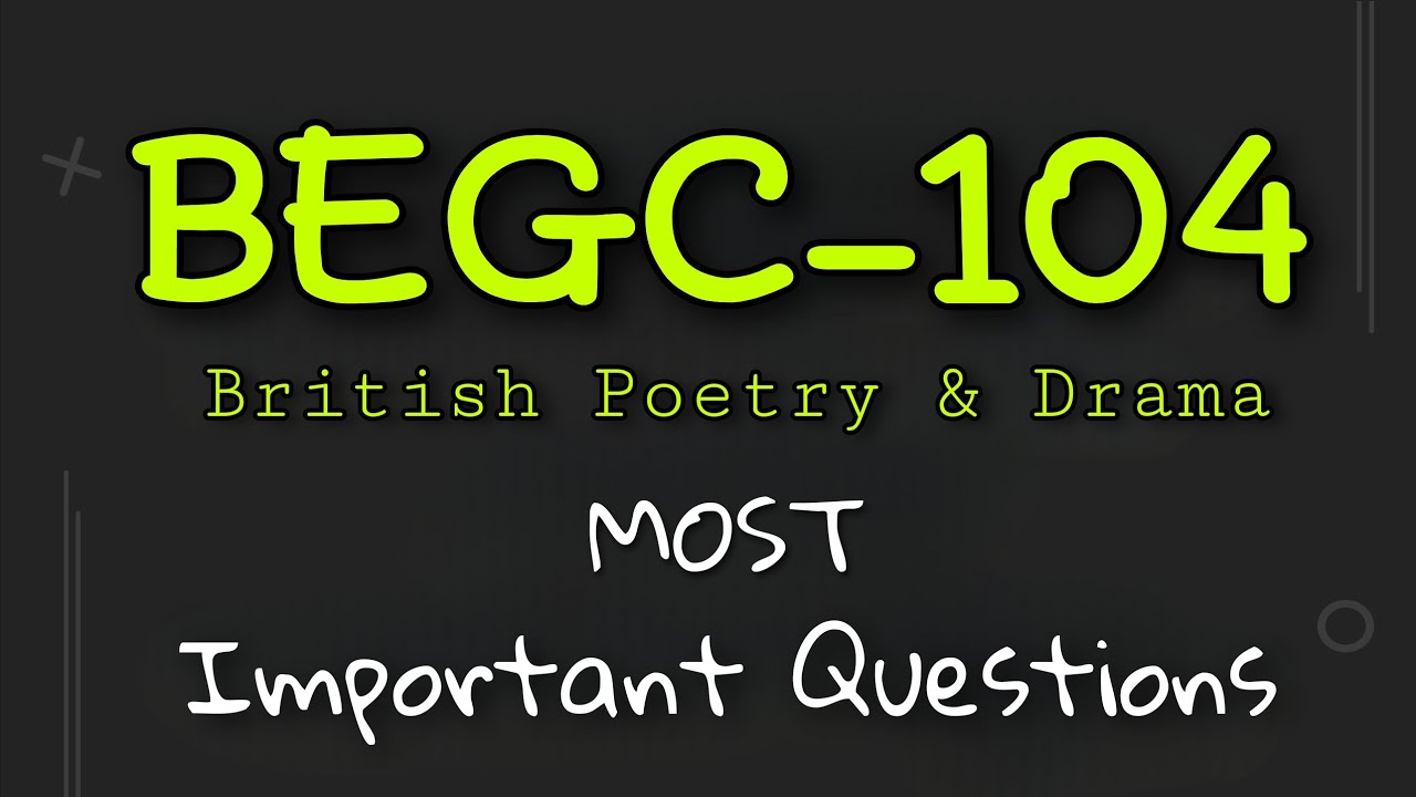 BEGC-104 &bull; Important Question paper (Solved) &bull;TEE &bull; Ignou