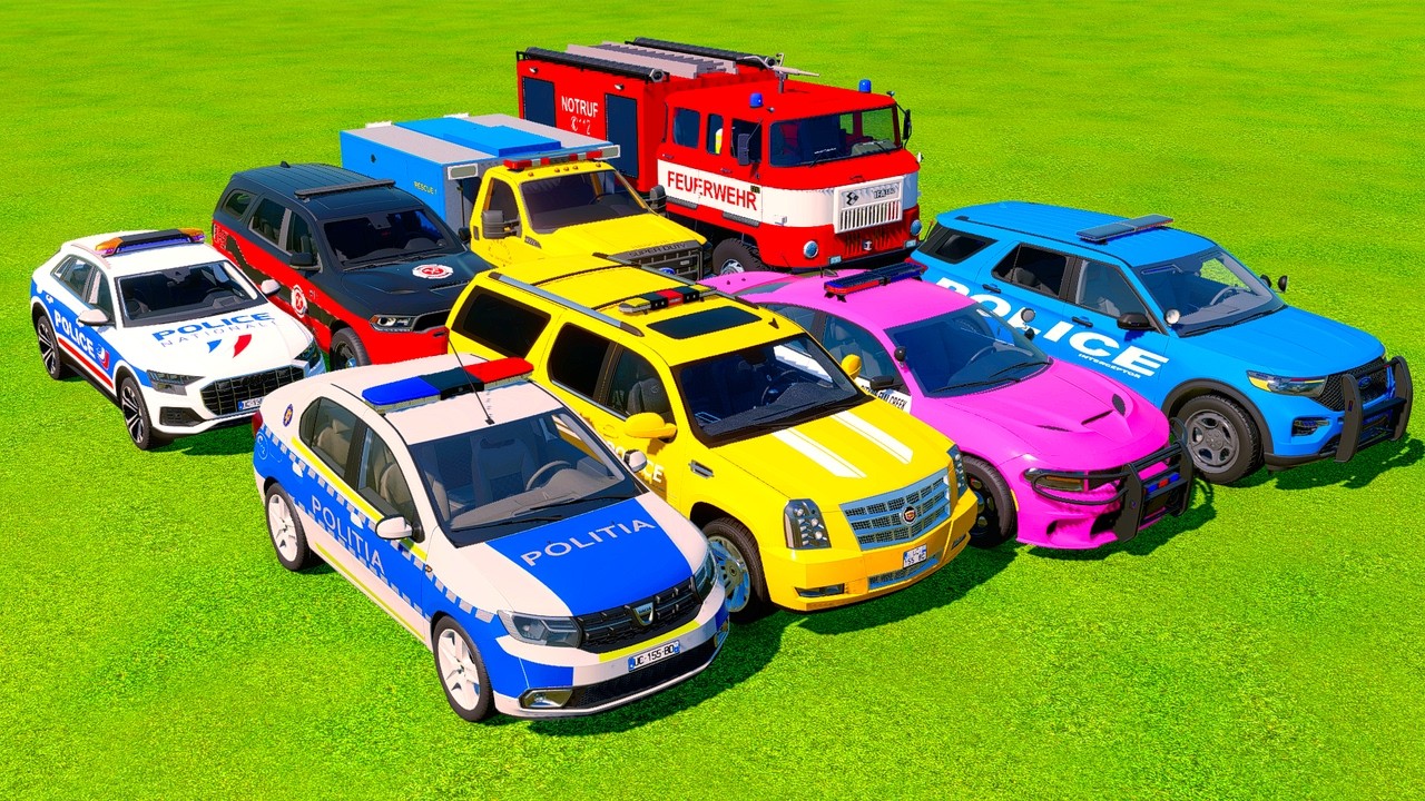 TRANSPORTING AND DRIVEN 5 POLICE, AMBULANCE, FIRE DEPARTMENT, RESCUE CARS VOL 32