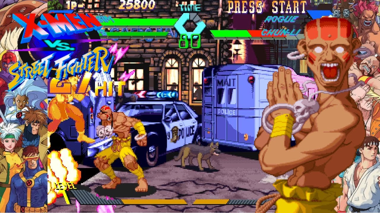 Dhalsim Playthrough - X-Men vs. Street Fighter [ARCADE][HD]