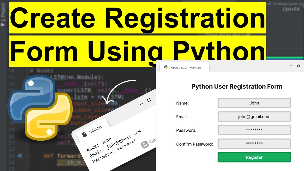 Проект Python — создание регистрационной формы с использованием Python и сохранение данных пользо...