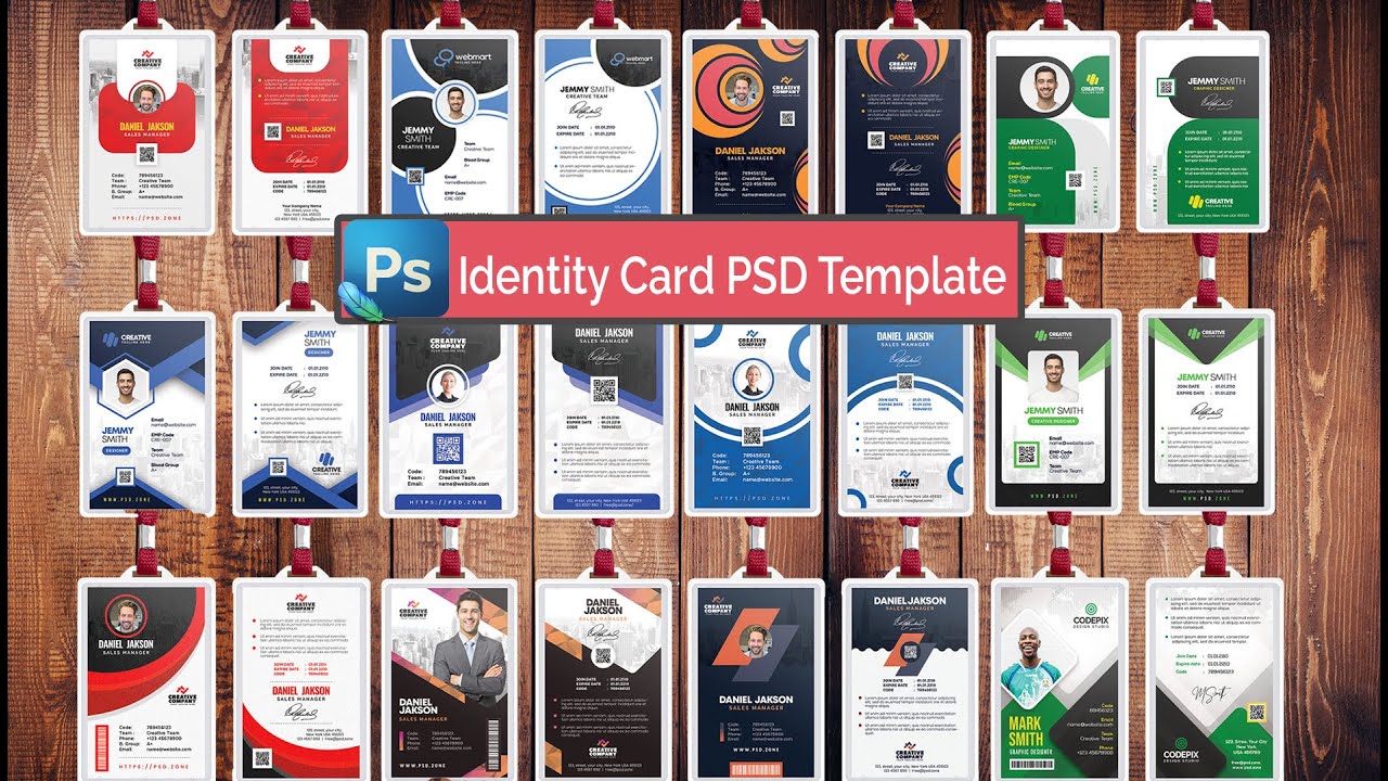 Identity Card PSD Template | Employee Photo Identity Card PSD Template in Photoshop