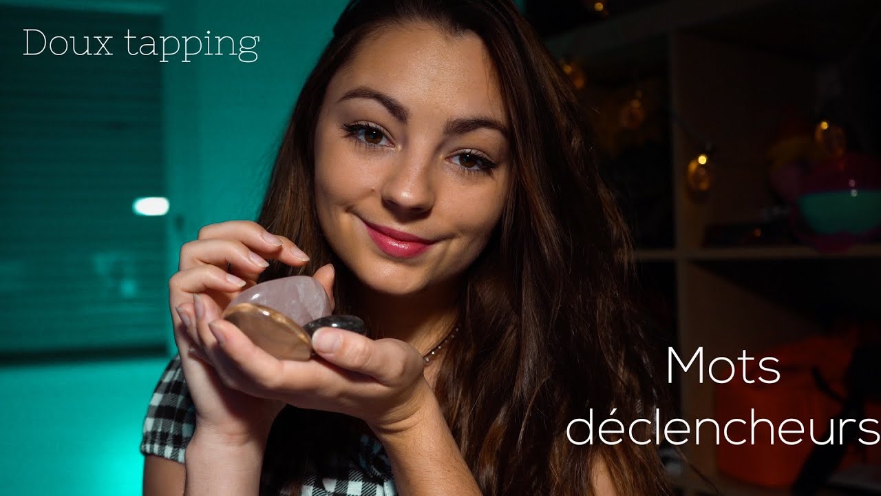 ♡ ASMR  - Mots déclencheurs et tapping sur pierre (Inaudible) ♡