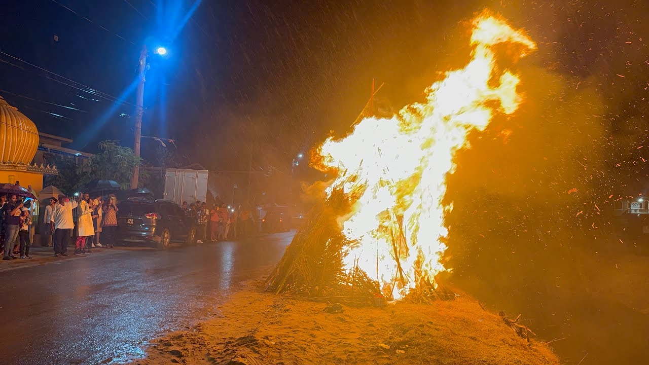 BURNING OF HOLIKA IN MON REPOS  VILLAGE GUYANA 