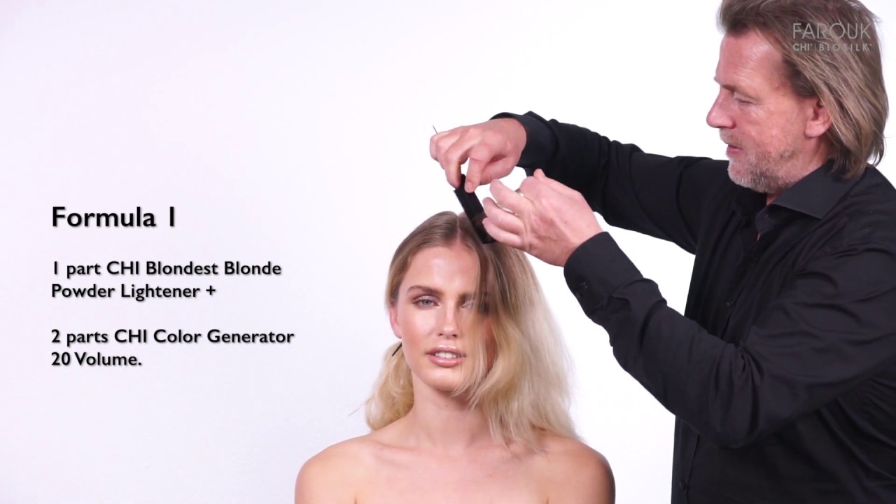 Highlight technique with CHI Blondest blonde. And toning with CHI Illuminate color conditioners.