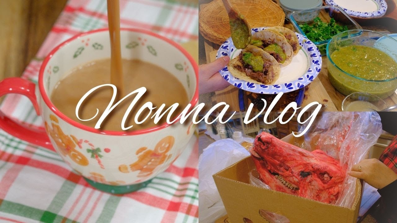 Nonna Vlog! Tacos de cabeza de res cocinado en invierno