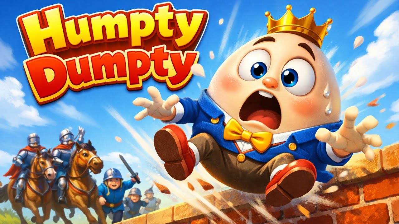 Humpty Dumpty Sat on a Wall 🥚 | Popular English Nursery Rhyme for Kids