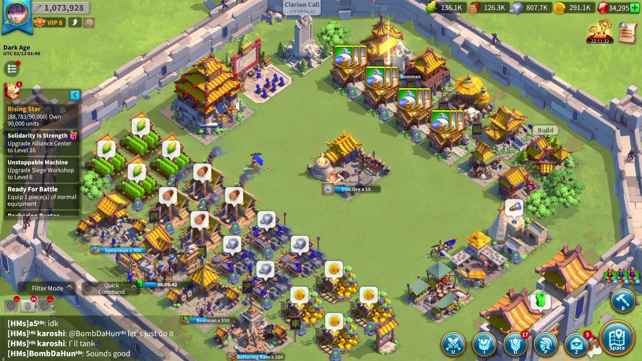 Day 6-7 of Huns restart hitting 1 million power and 500+ lohar necklace openings (Rise of kingdoms)