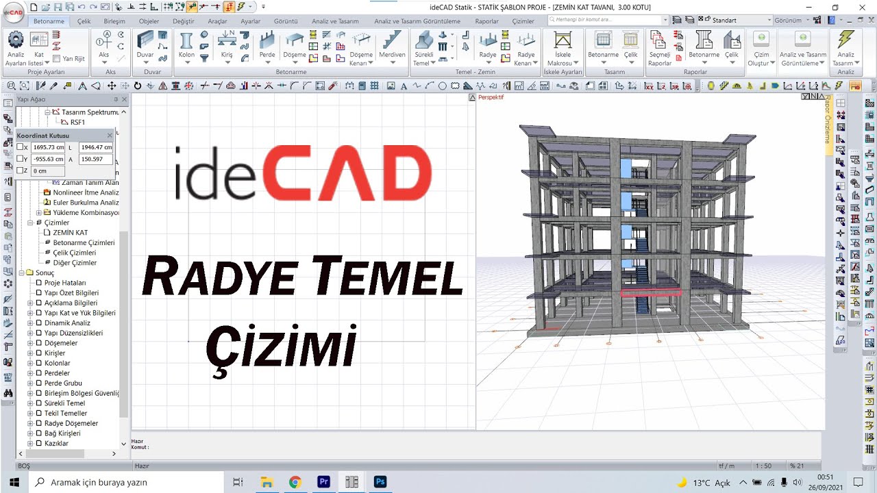 ideCAD Statik | Radye Temel Çizimi  ✔ | #10