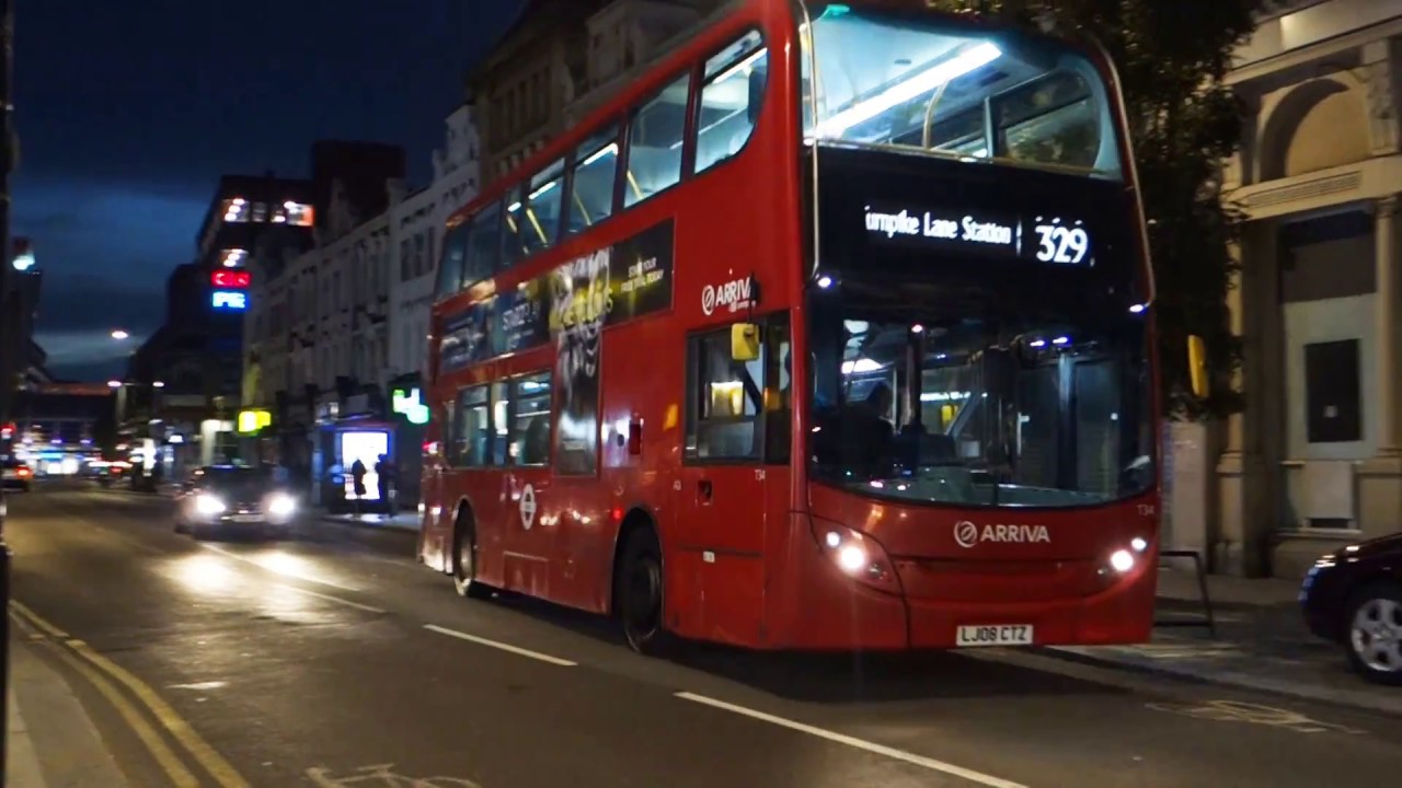 London Buses in Wood Green at night 30th August 2018