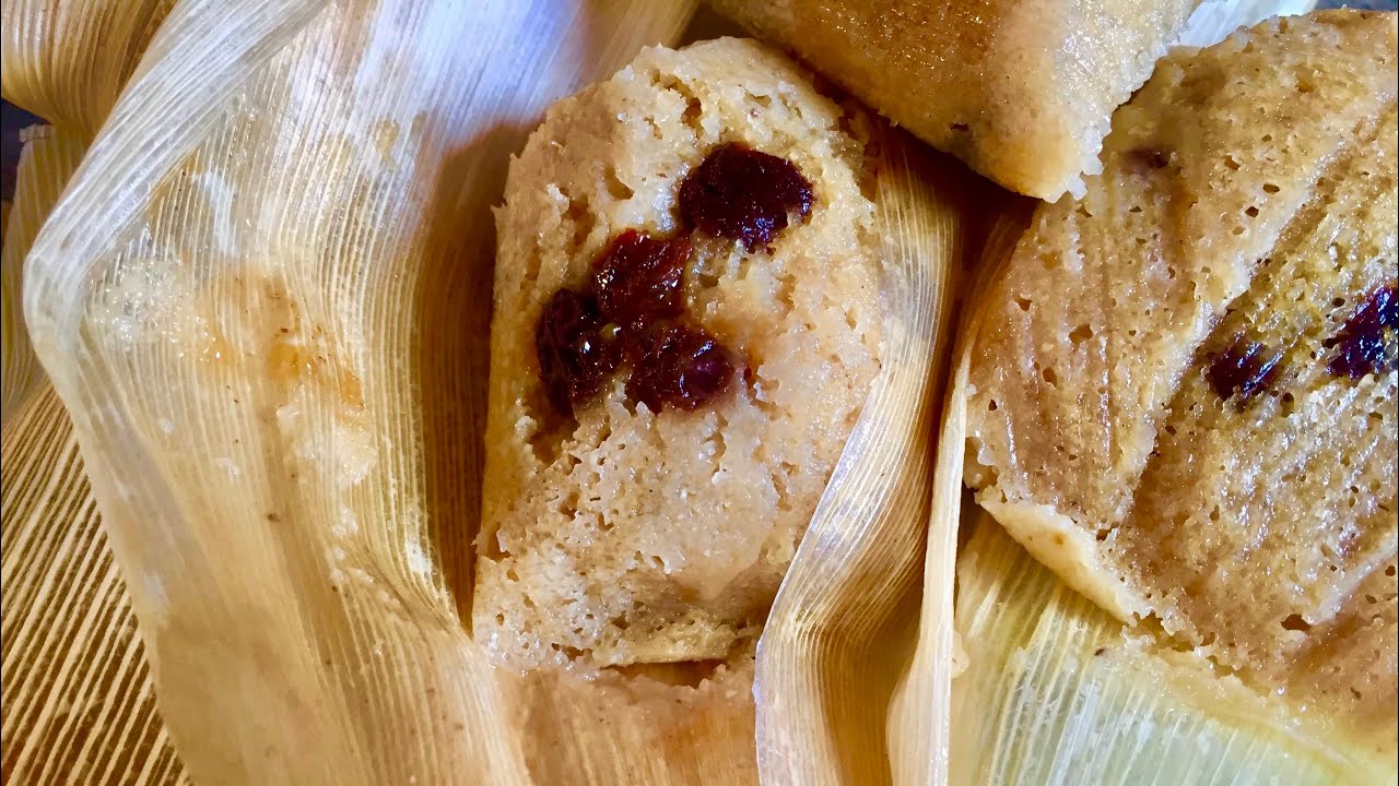 TAMALES DULCES CON PASAS Y CANELA-(paso a paso)