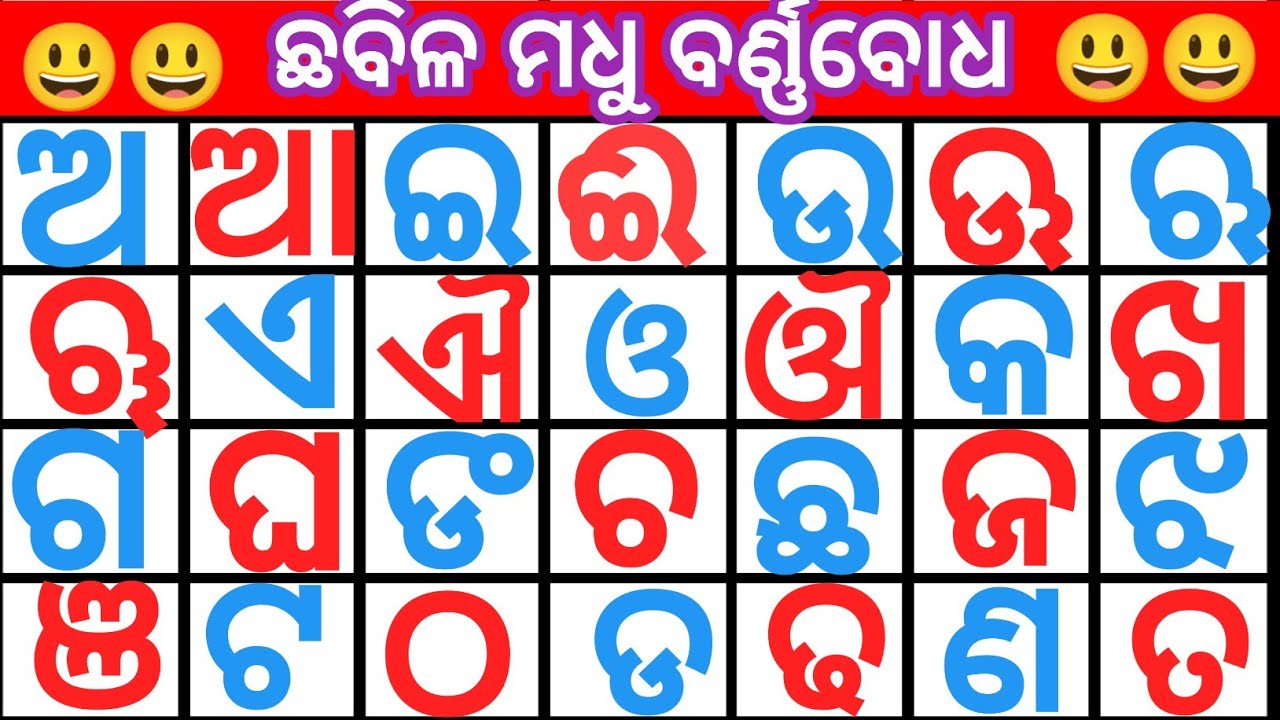 Odia ABC Odia Barnabodha | Animated Odia BarnaMala | a aa i ee Odia Litter