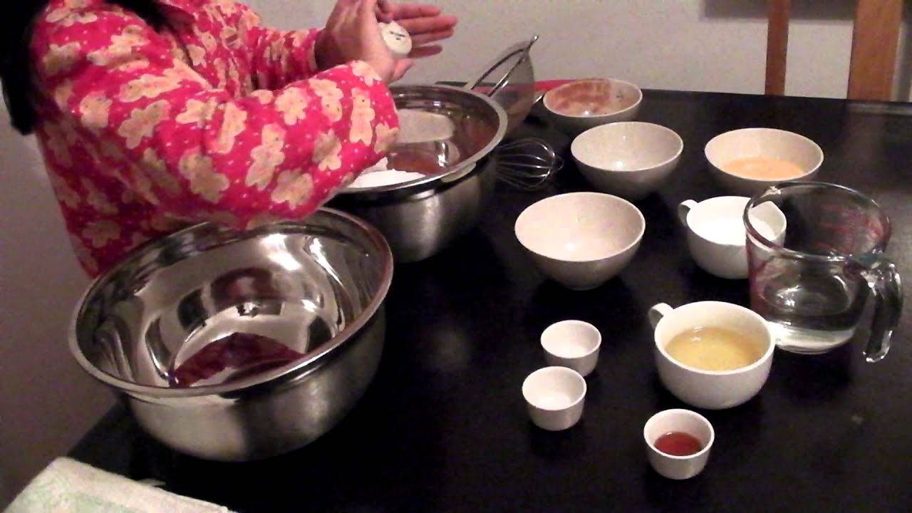 9 year old baking chocolate cake!