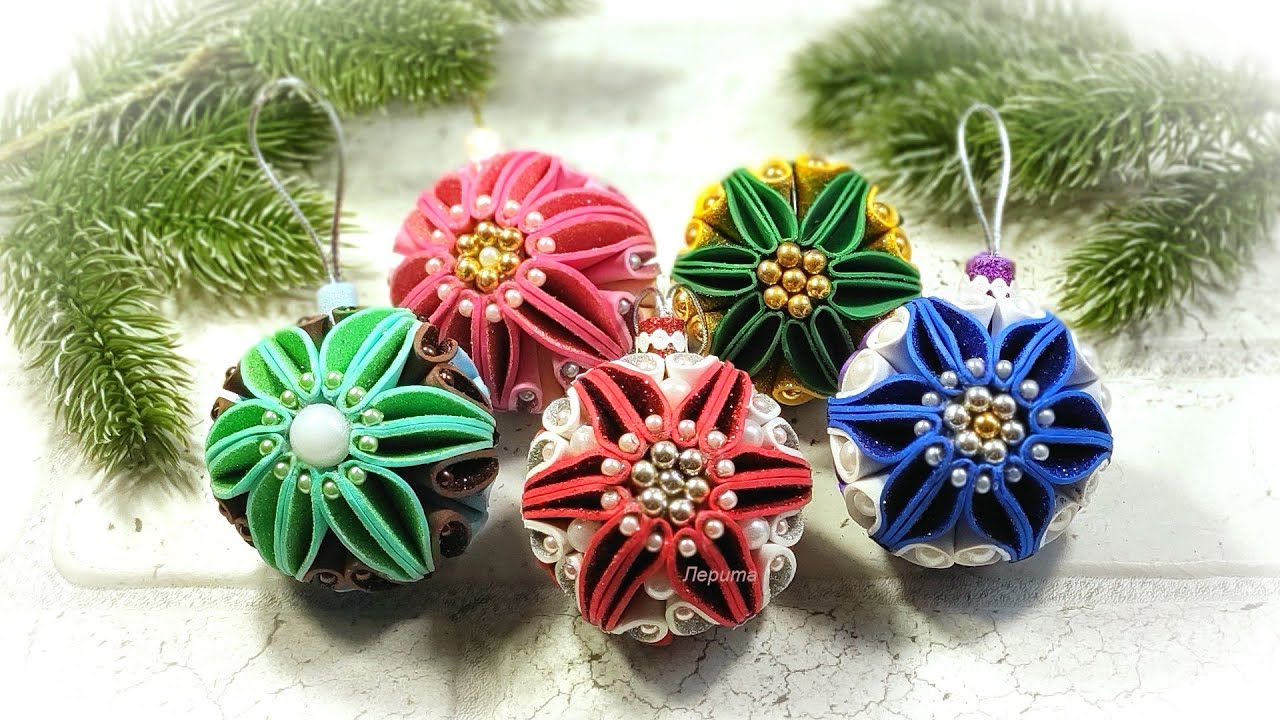 🎄 Игрушки на елку своими руками из фоамирана Новогодние шары 🎄 diy christmas ornaments foam EVA