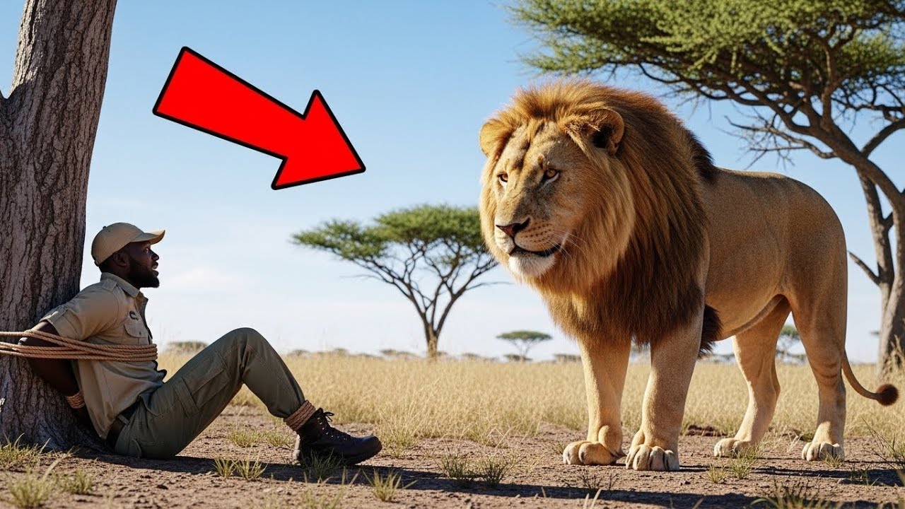 Un lion sauvage a trouvé un homme attaché à un arbre — ce qu'il a fait ensuite a stupéfié tous muets
