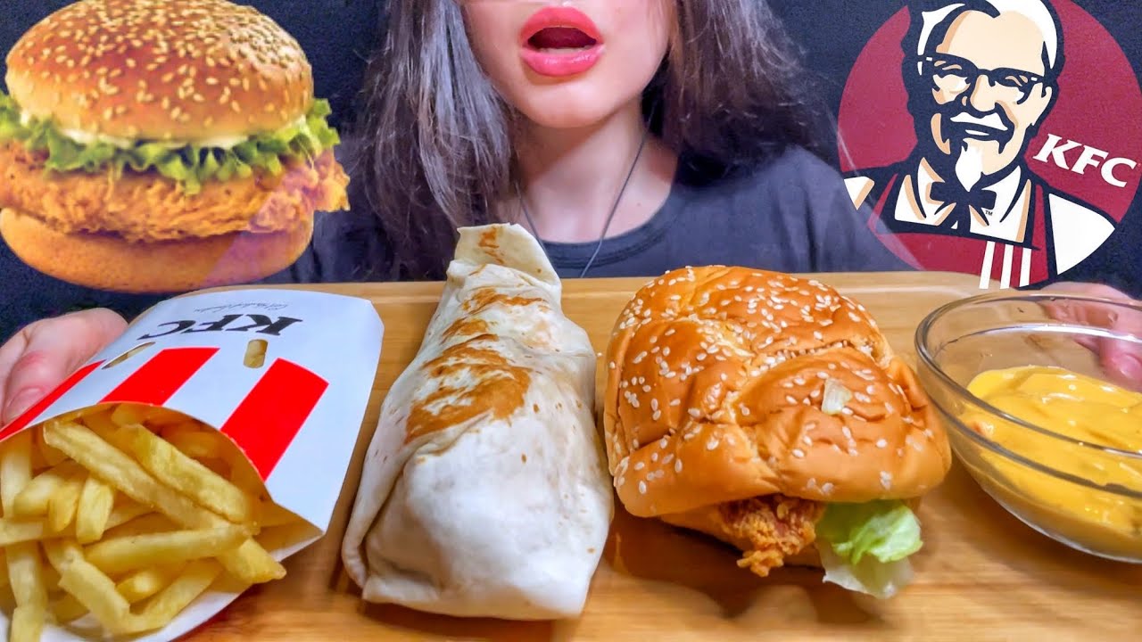 ASMR KFC *FRIED CHICKEN SANDWICH + FRIES MUKBANG (No Talking) EATING SOUNDS