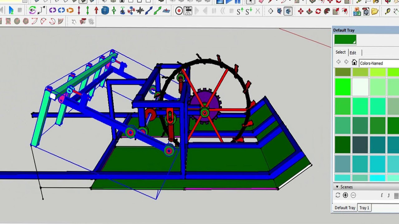 Rice transplanter Machine Design - Drawing Sketchup (part 02)