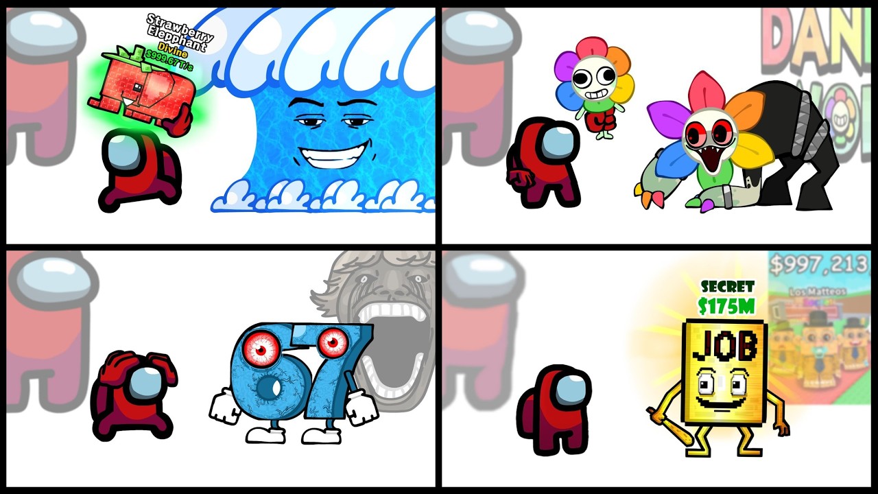 Mini Crewmate Kills Italian Brainrot Characters - Part 1-4 | Among Us