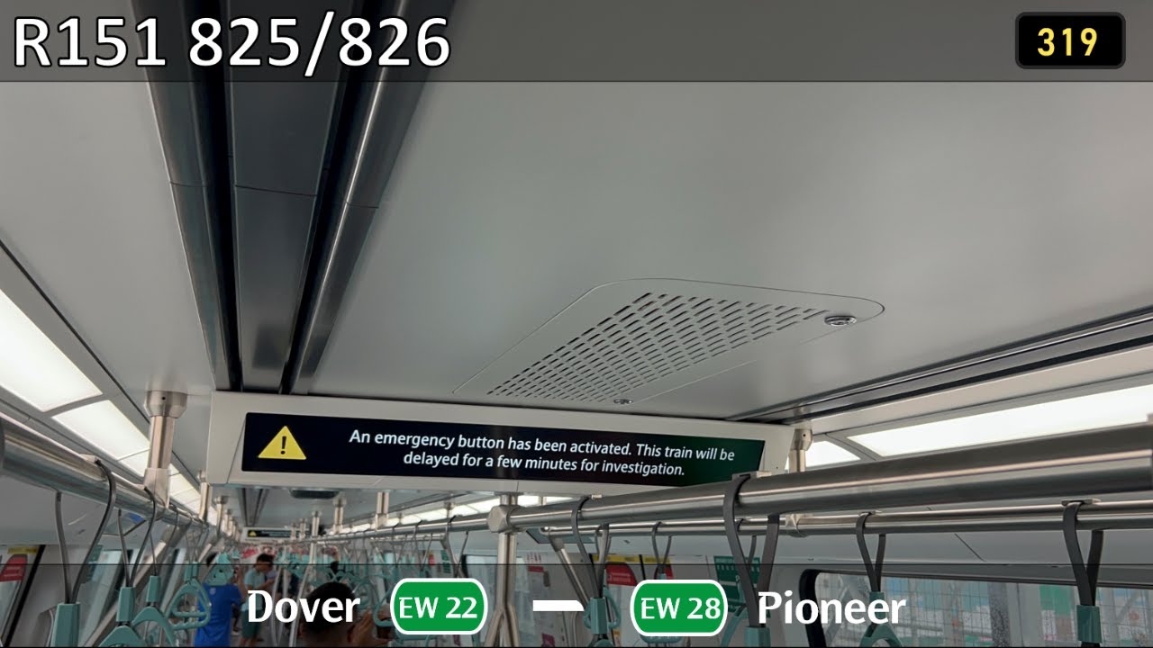 [WHEELSLIP ; EMERGENCY BRAKE][SMRT] Alstom R151 ~ 825/826 EW22 Dover → EW28 Pioneer