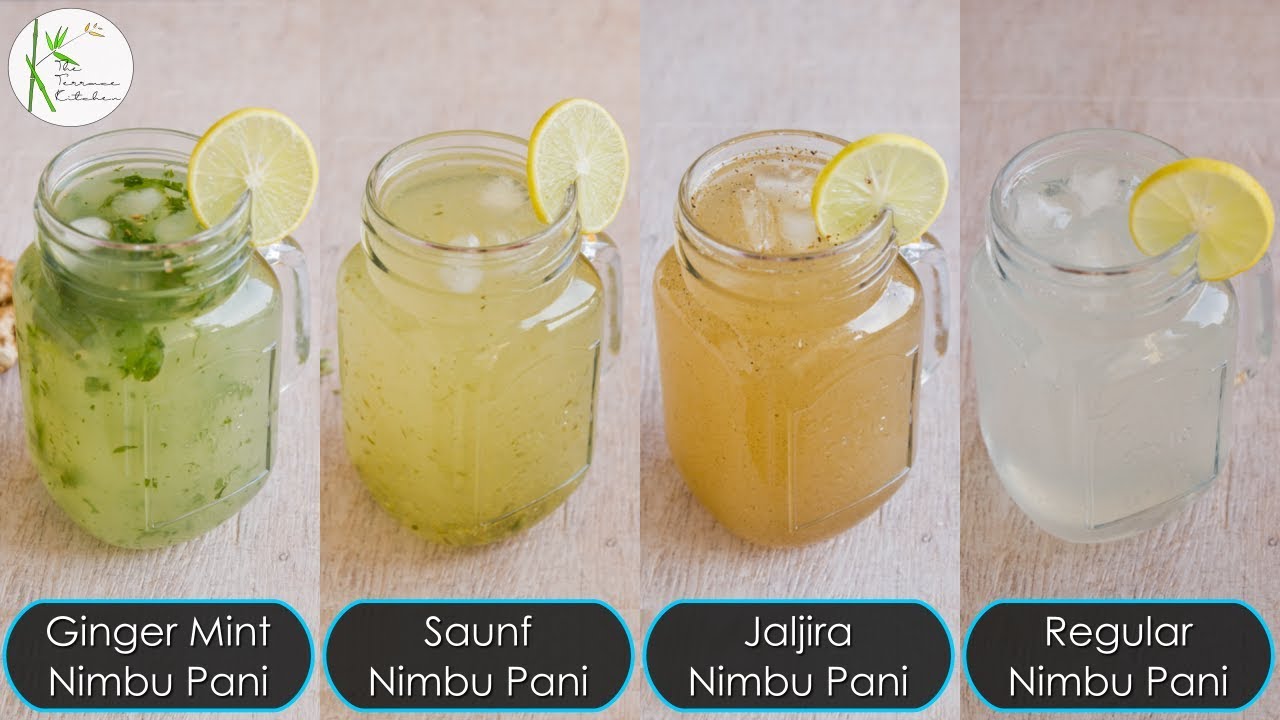 Nimbu Pani | Nimbu Shikanji | Nimbu Sharbat 4 ways | Lemonade Recipe ~ The Terrace Kitchen