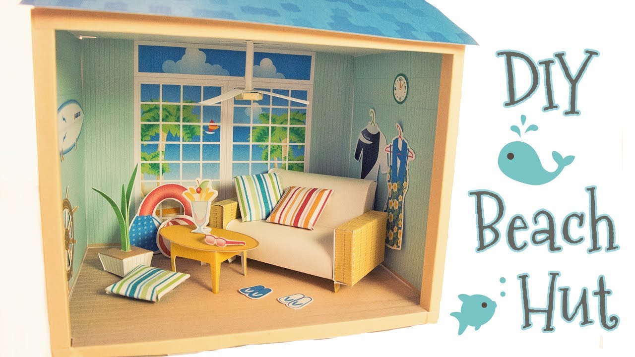 DIY Beach Hut diorama papercraft (step by step tutorial)