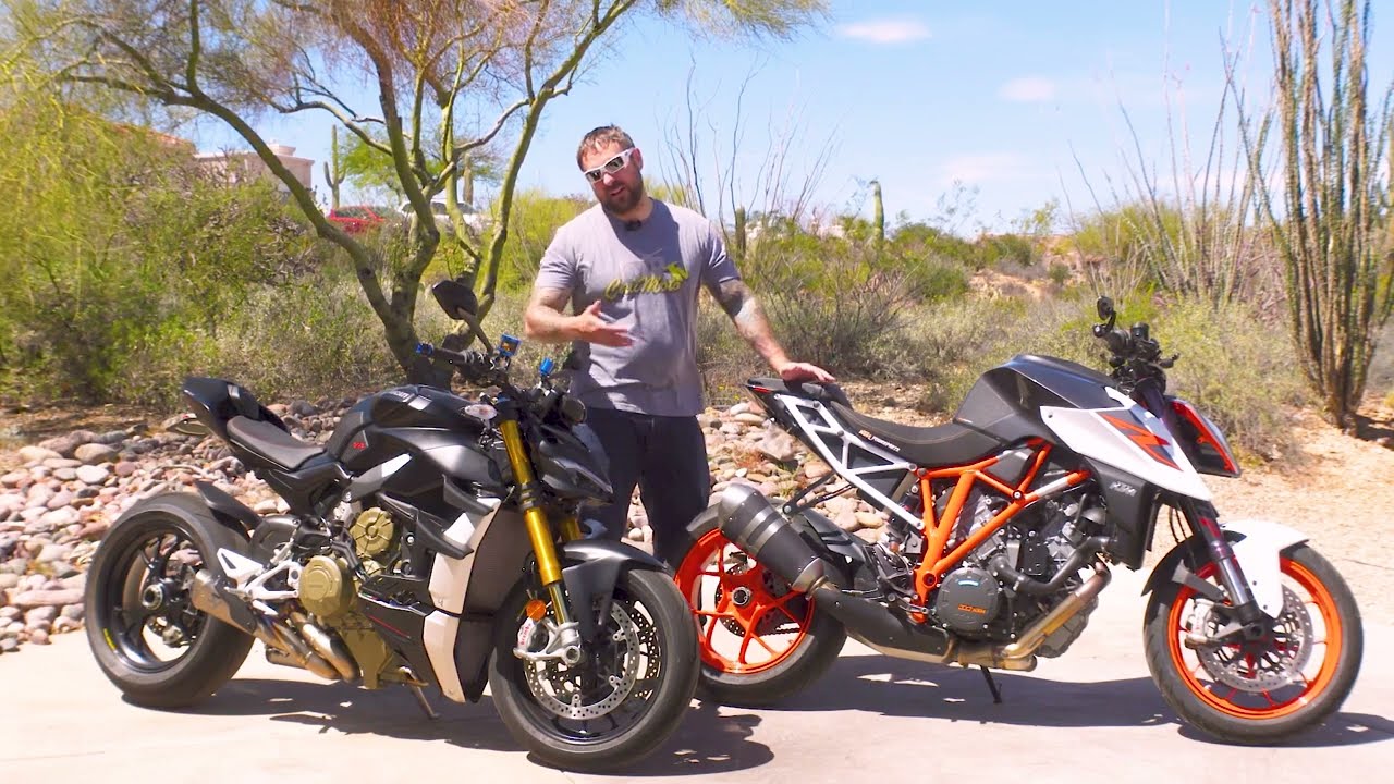 KTM Superduke 1290 R против Ducati V4S Streetfighter: решающее противостояние