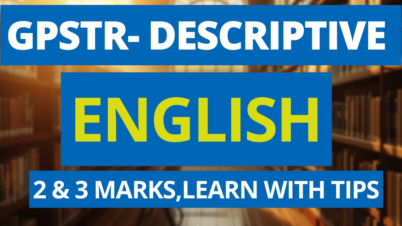 GPSTR Eng DESCRIPTIVE Writing Demo Class 6 | 2 & 3 Marks  |By R  Pujari | #descriptiveenglish