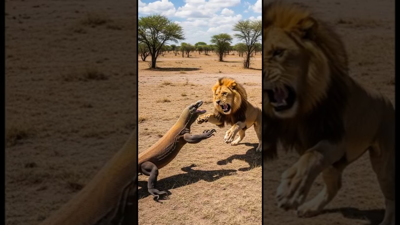 Lion vs Komodo Dragon &ndash; Who Would Win the Ultimate Battle? | Sher vs Komodo Dragon Fight in Hindi