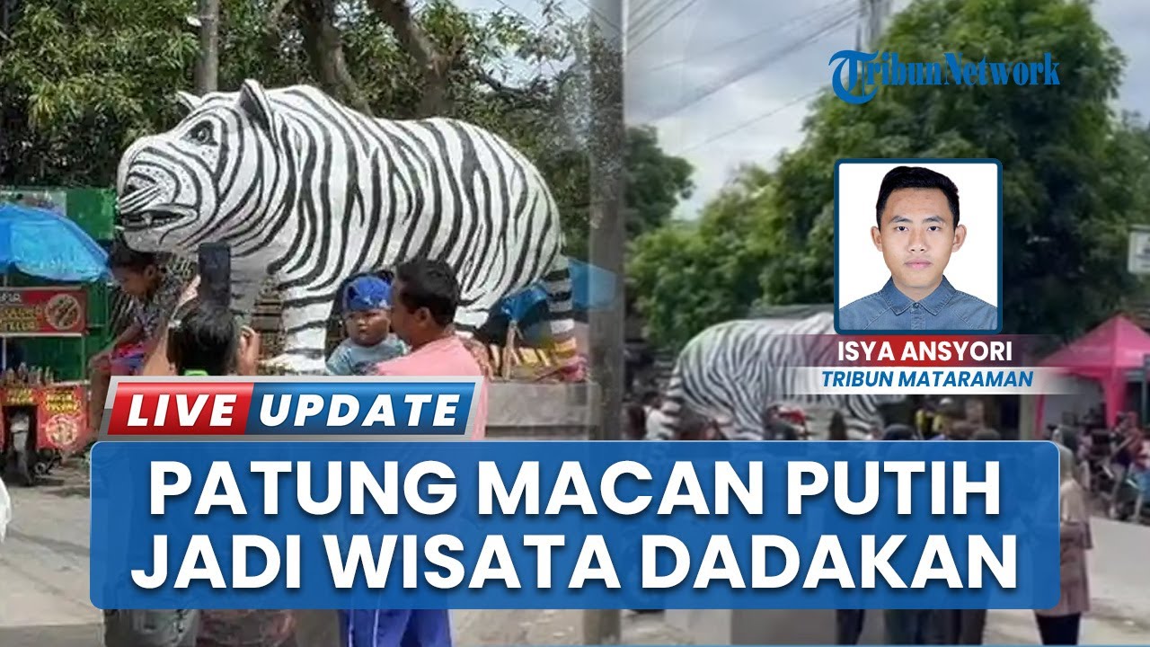 Patung Macan Putih di Balongjeruk Kediri yang Viral Kini Jadi Wisata Dadakan saat Libur Nataru