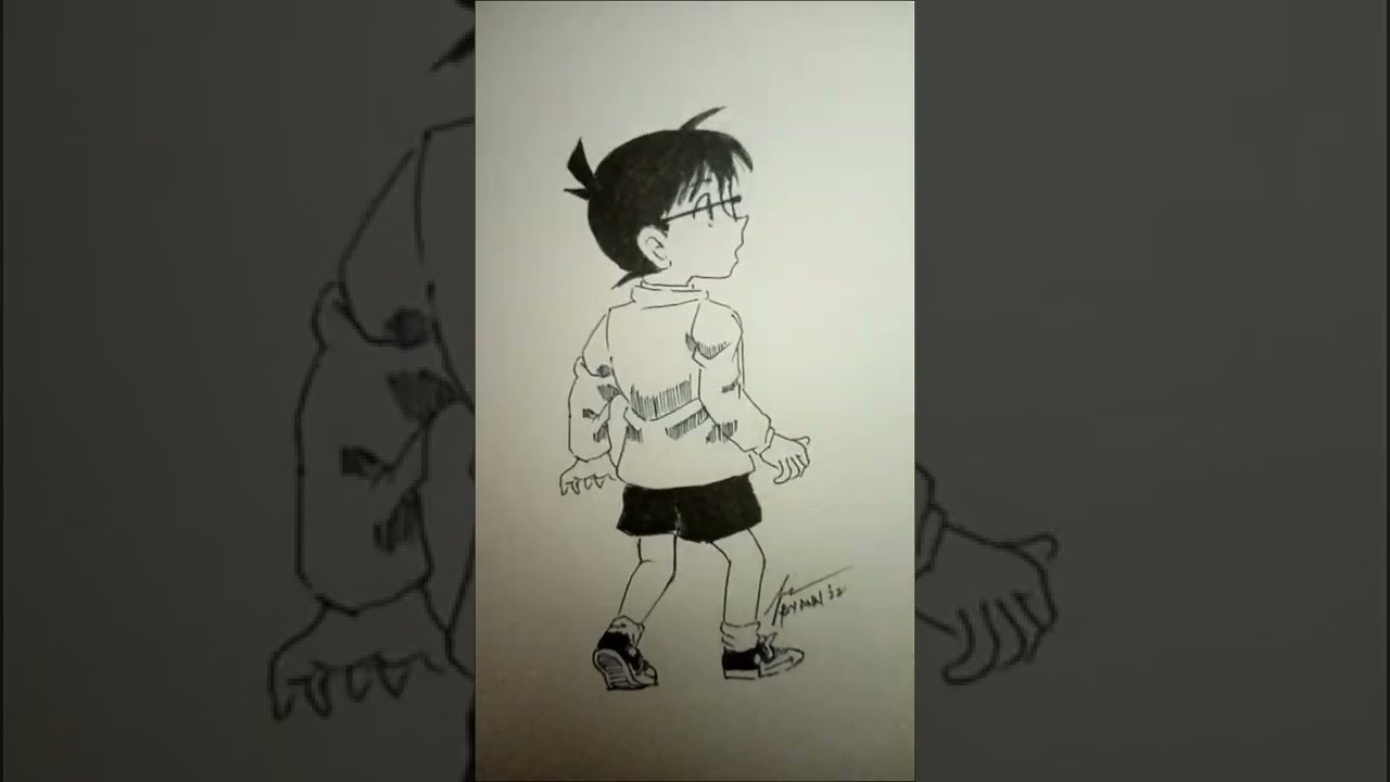 Detective Conan easy drawing #drawing #anime #detectiveconan