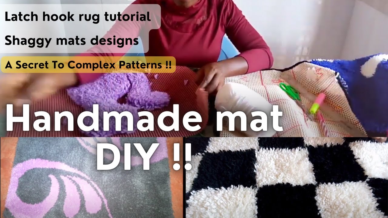 How to make a door mat at home ~ Latch Hook Rug Tutorial ~ Shaggy Mats Designs ~ DIY handmade mat