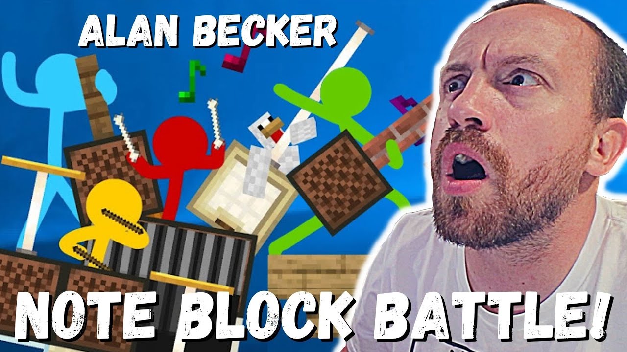 NOTE BLOCK BATTLE! Alan Becker - Animation vs. Minecraft Shorts Ep. 15 - 16 (REACTIONS!)