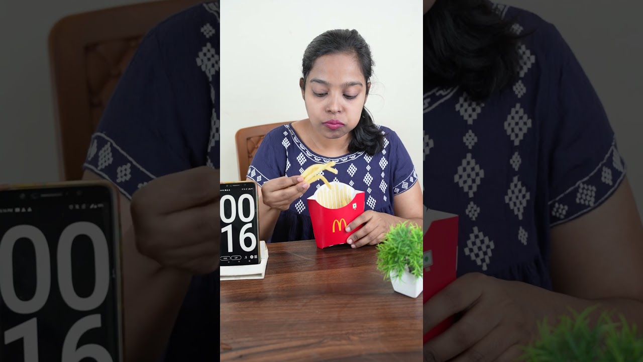 50 SECOND French Fries Eating CHALLENGE  | Fries Challenge #shorts #ashortaday #eatingchallenge