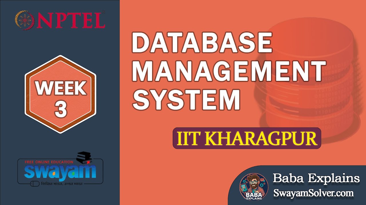NPTEL Data Base Management System Week 3 Assignment Answers 2026 | Baba Explains #nptel  #dbms