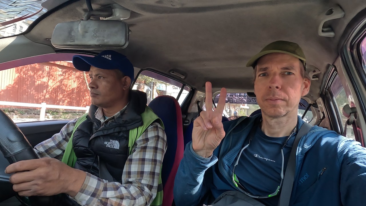 Taxi drive in Kathmandu, Nepal.