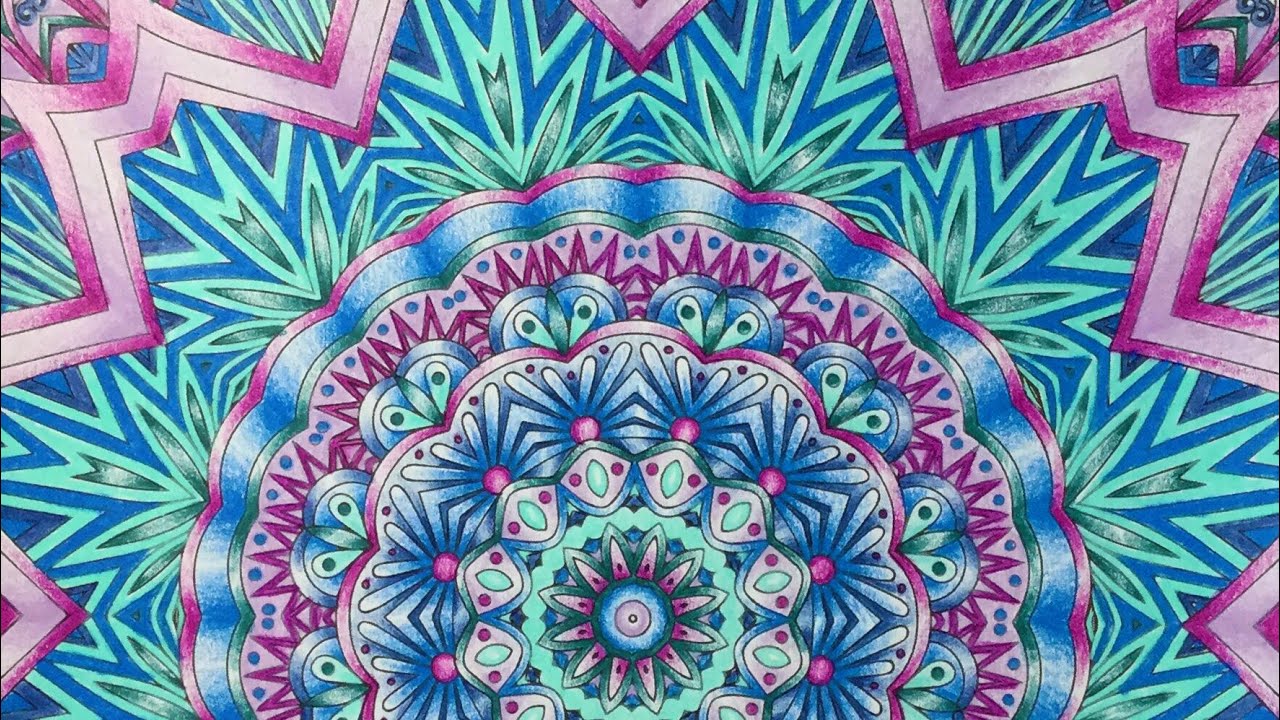 KALEIDOSCOPE MANDALA DESIGN - color like crazy - HOLBEIN pencils - color along