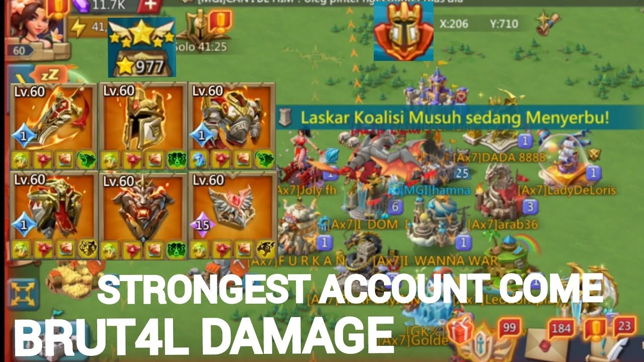 Part 1 OlegTheBest  (DOM) THE MOST POWER FULL ACC IN THE GAME COME FOR MY RALLY TRAP...LORDS MOBILE