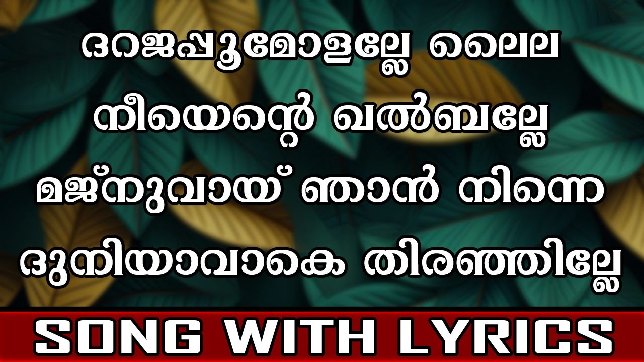 ദറജപ്പൂമോളല്ലേ | Dharajappoo Molelle | Song With Lyrics