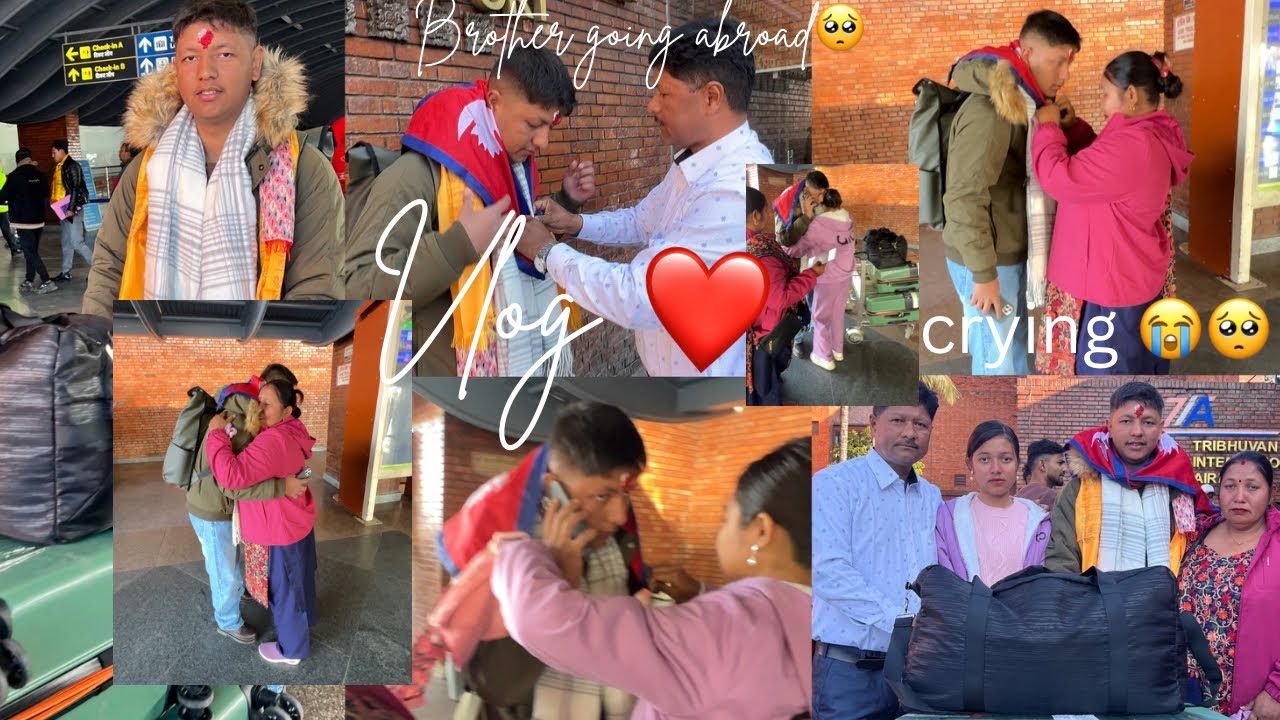 Goodbye to brother 😭🥺| Going to abroad 😫| Salina sunar❤️🤗 #brothersister #crying 
