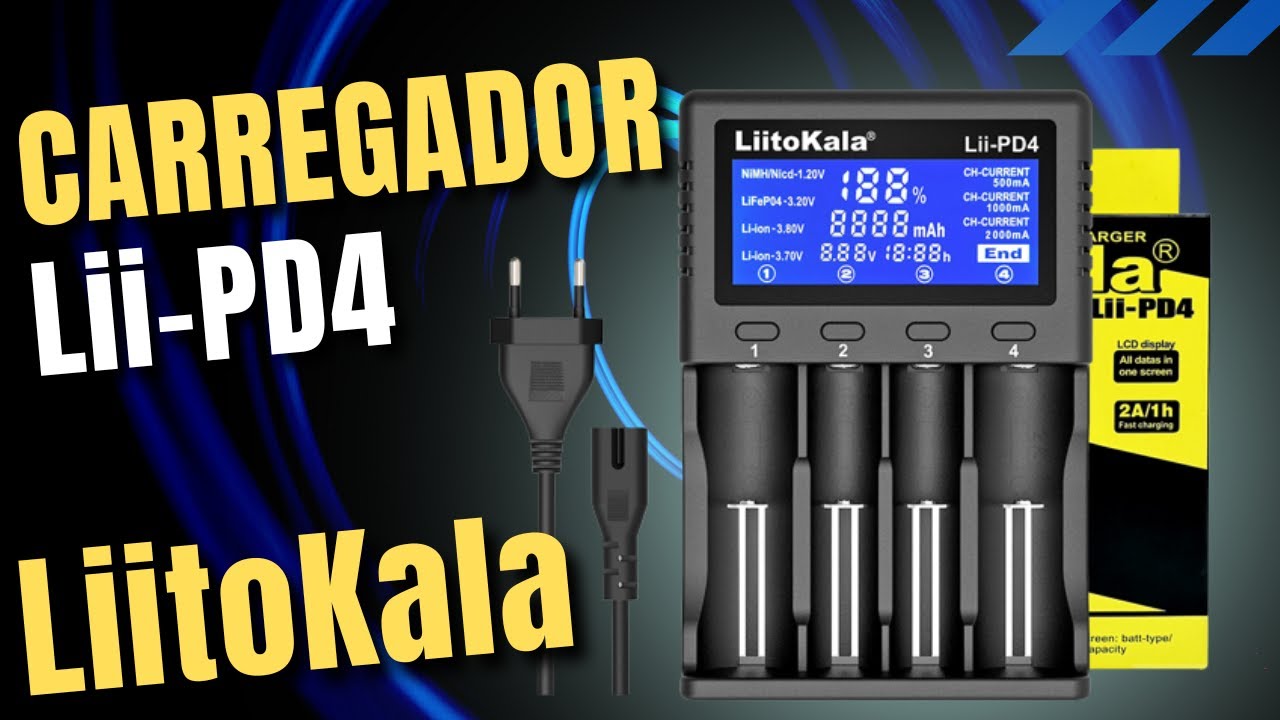 LiitoKala Lii-PD4 - carregador de pilhas e baterias #carregador #nicd #litio