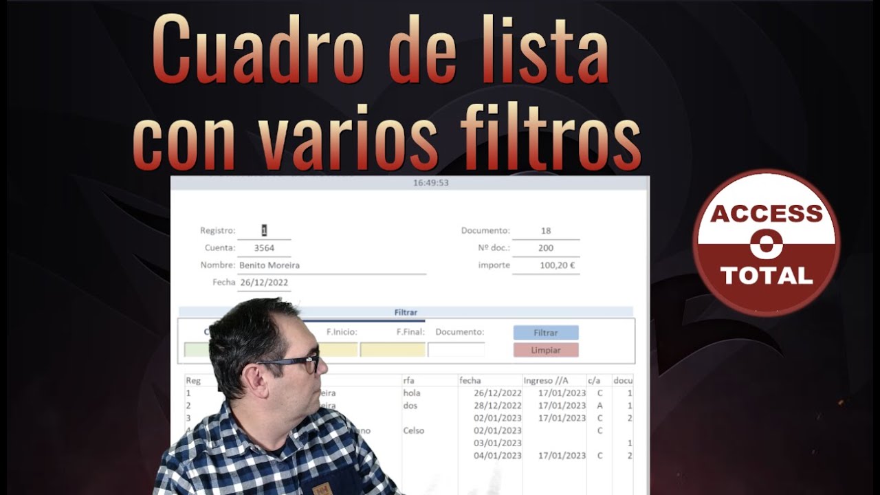 Cuadro de lista con varios filtros